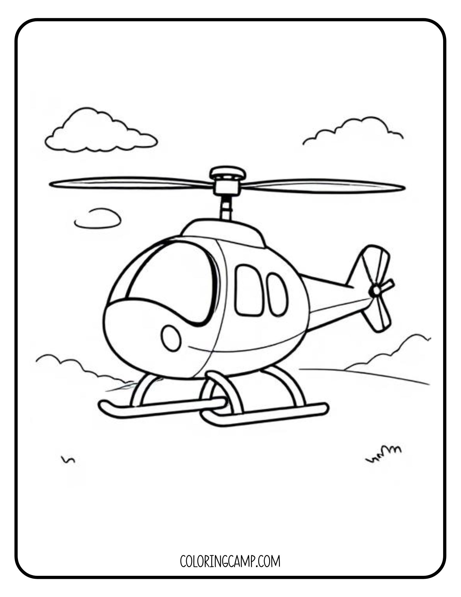 Helicopter coloring page from Coloring Camp.
