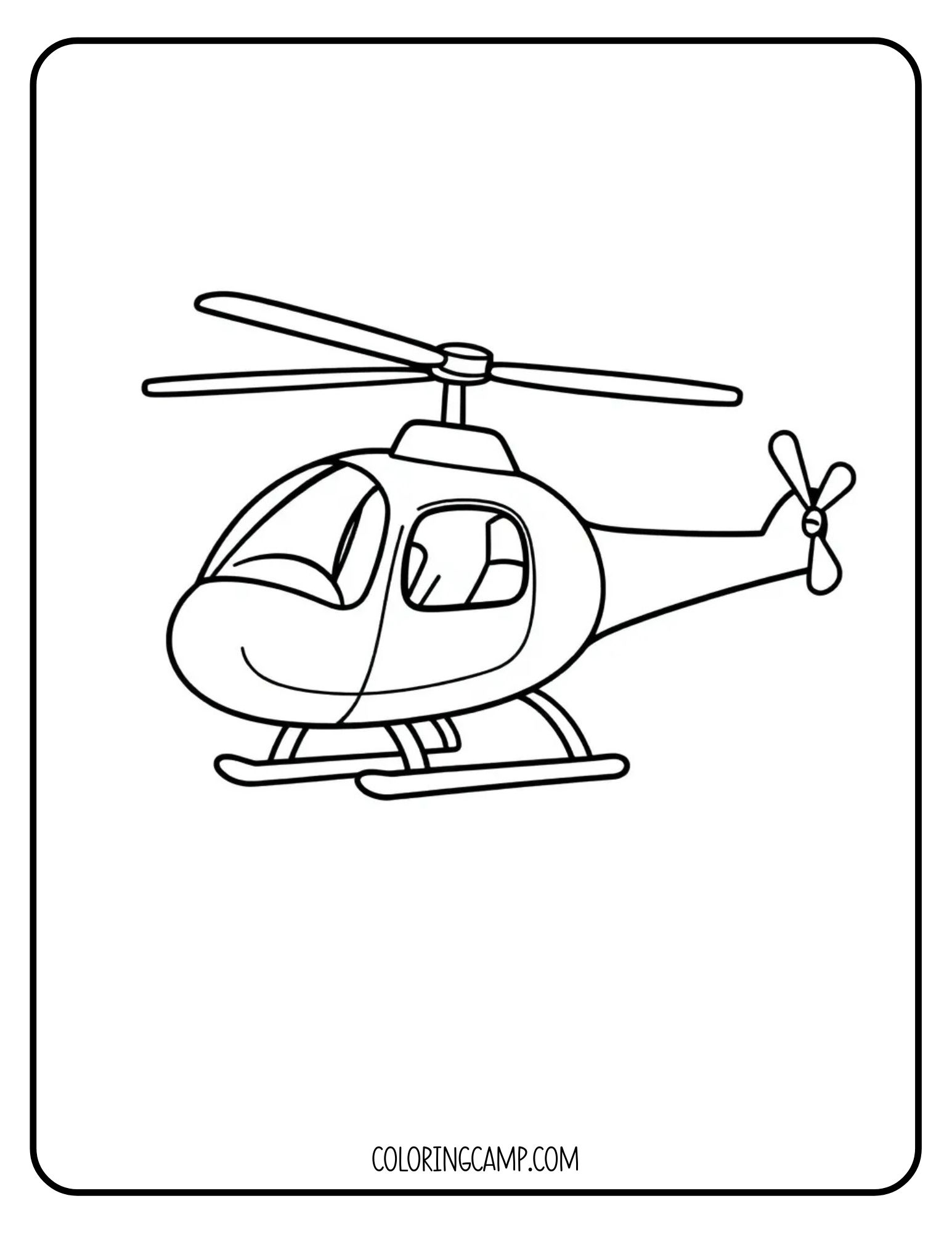 Helicopter coloring page from Coloring Camp.