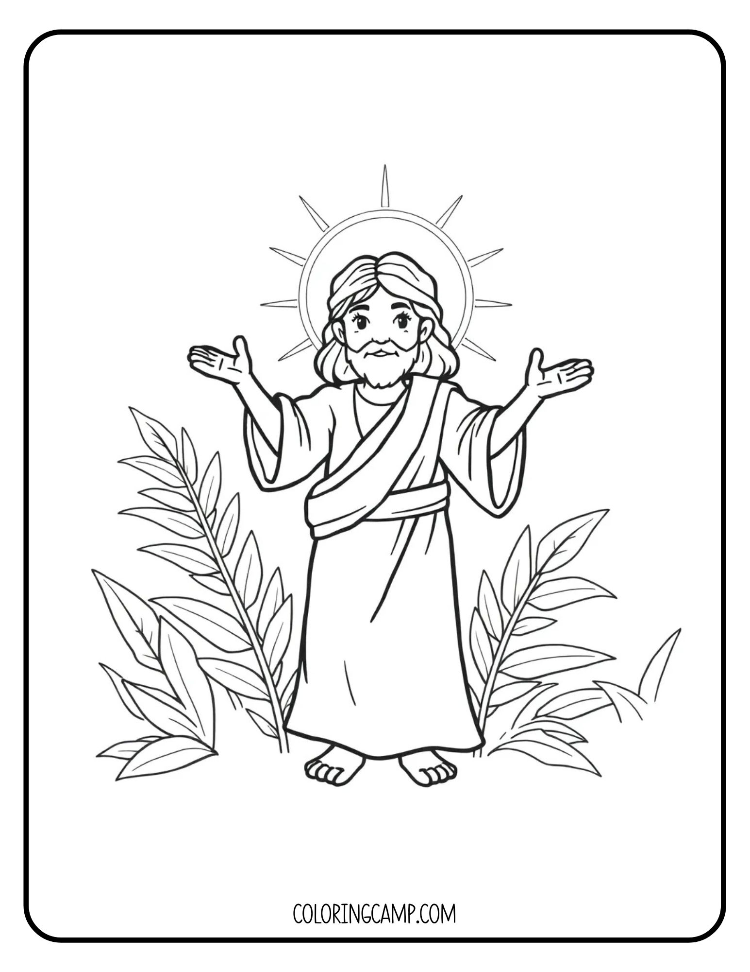 Palm Sunday coloring page from Coloring Camp.