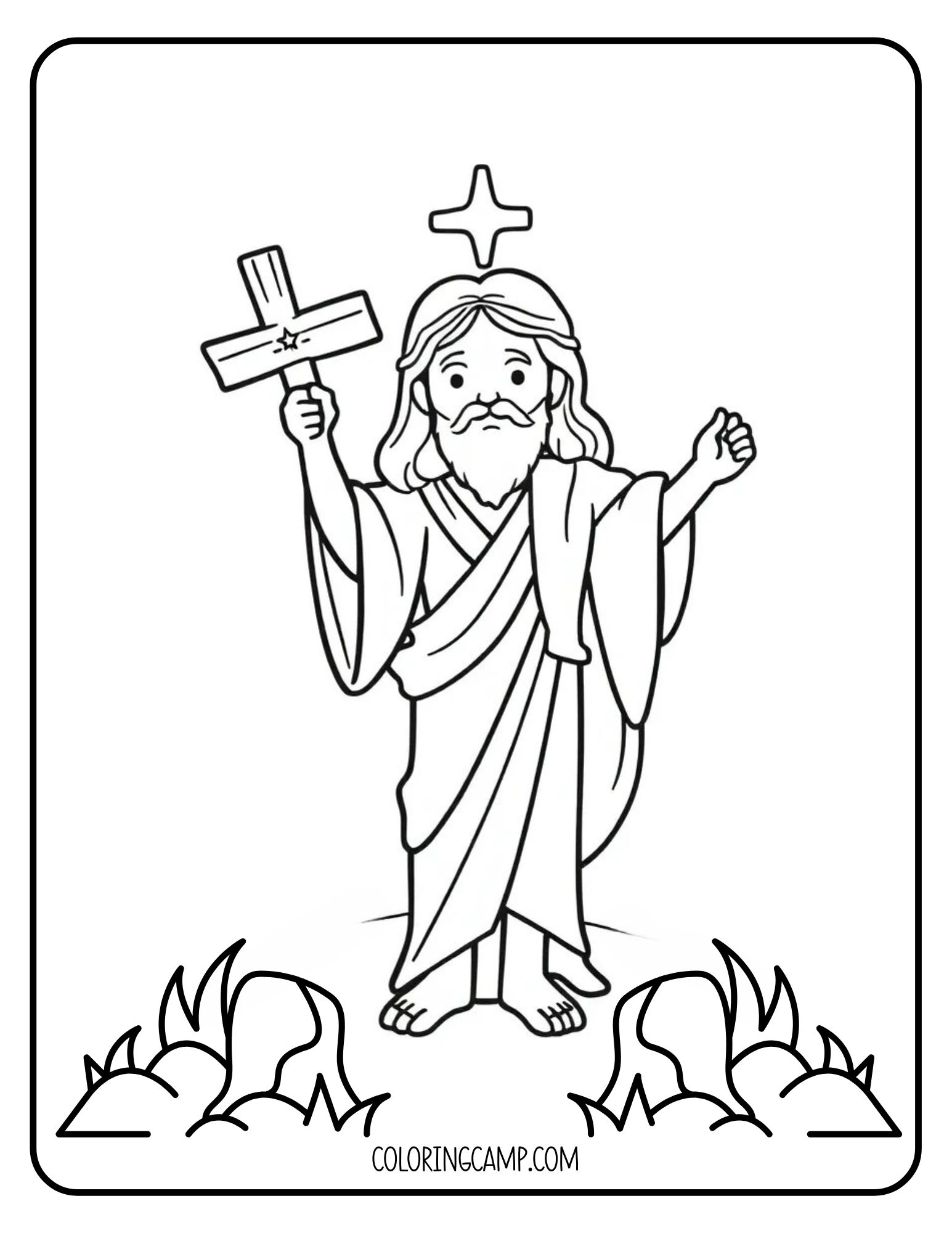 Palm Sunday coloring page from Coloring Camp.