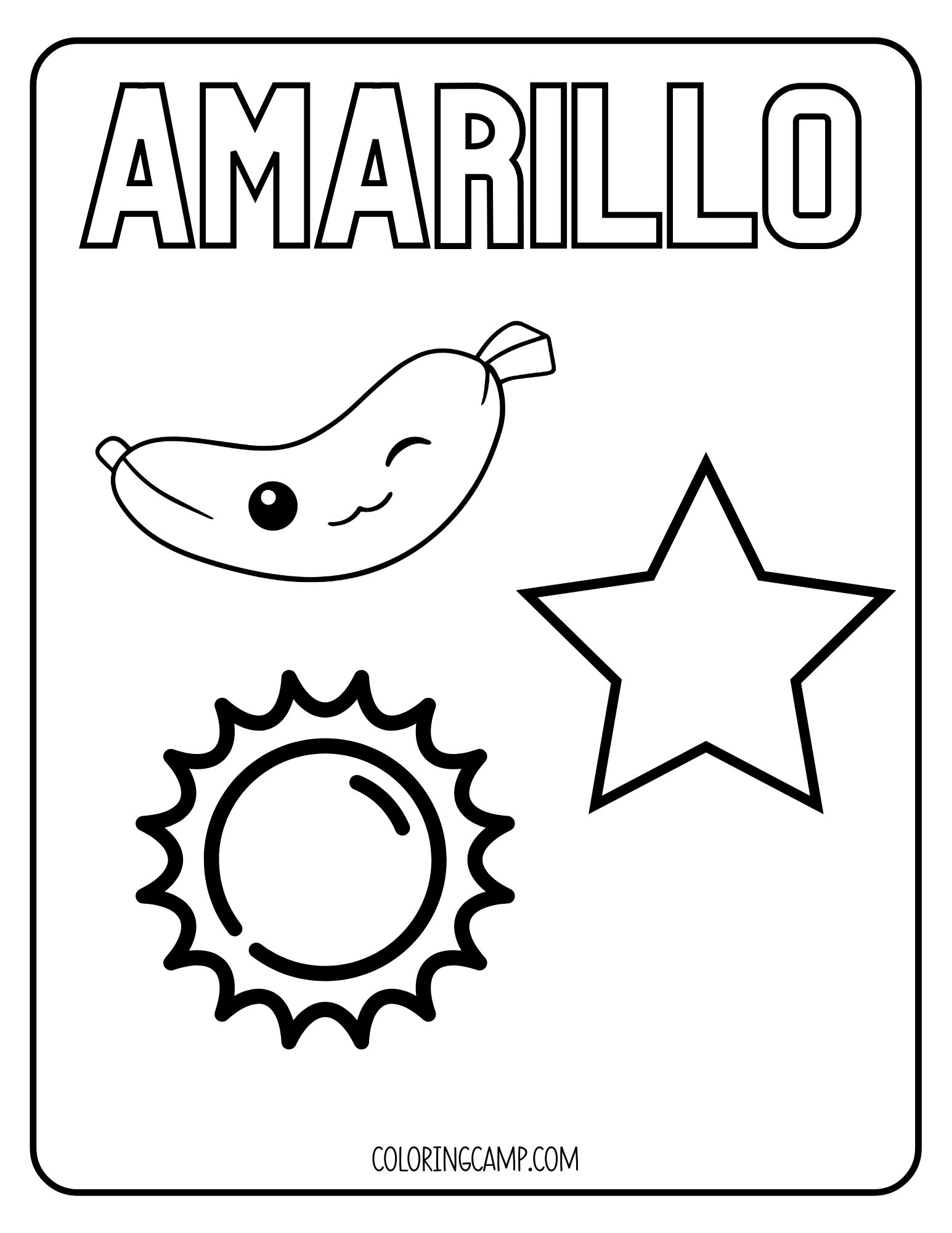 Amarillo Spanish Coloring Page from Coloring Camp.