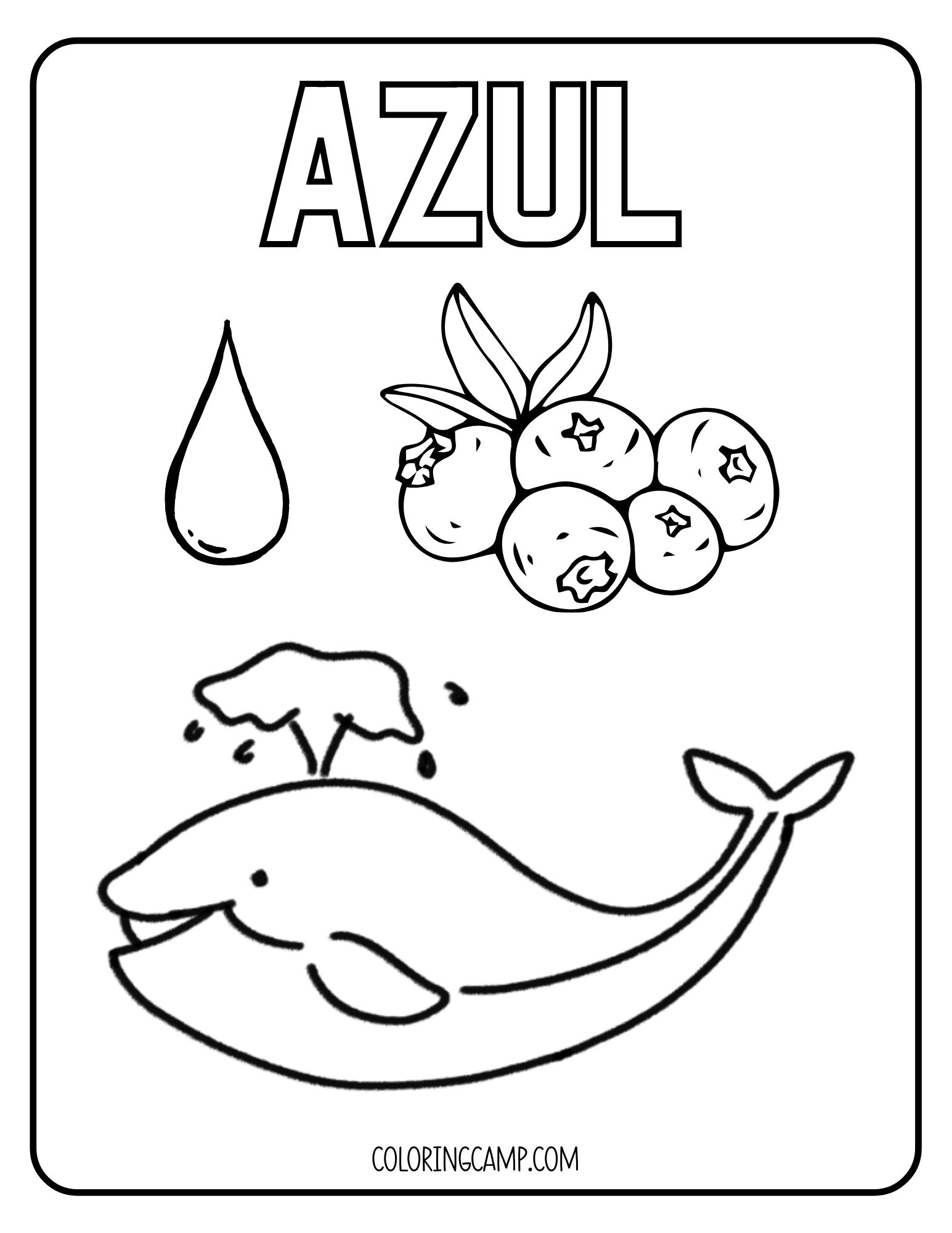 Azul Spanish Coloring Page from Coloring Camp.