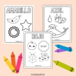 Mock up for Spanish colors coloring pages for Coloring Camp.