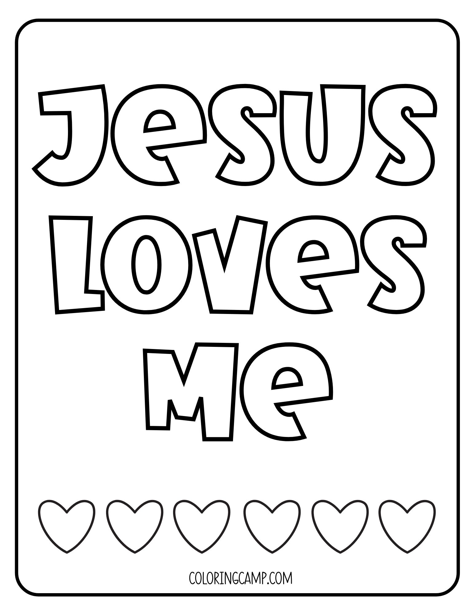 Jesus loves me coloring page by Coloring Camp