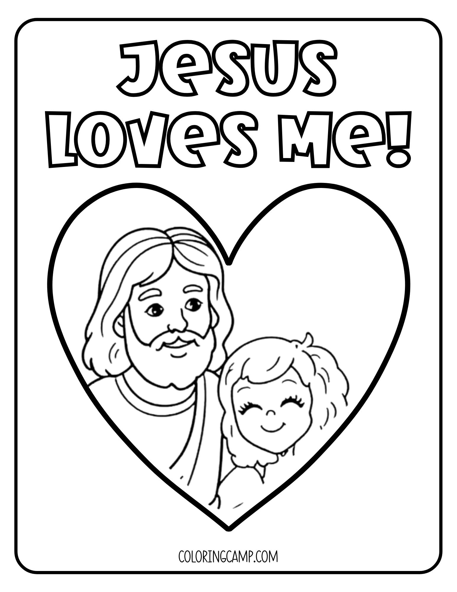 Jesus loves me coloring page by Coloring Camp