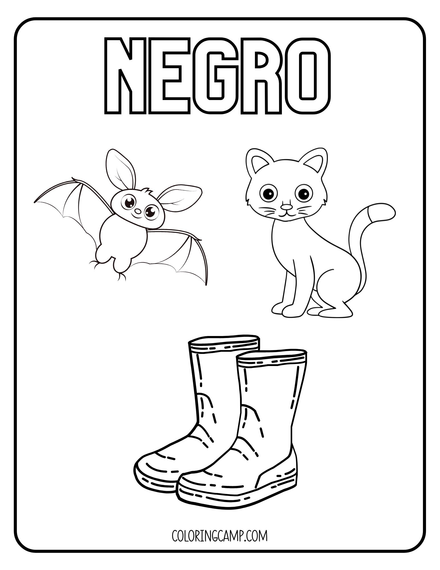 Negro Spanish Coloring Page from Coloring Camp.