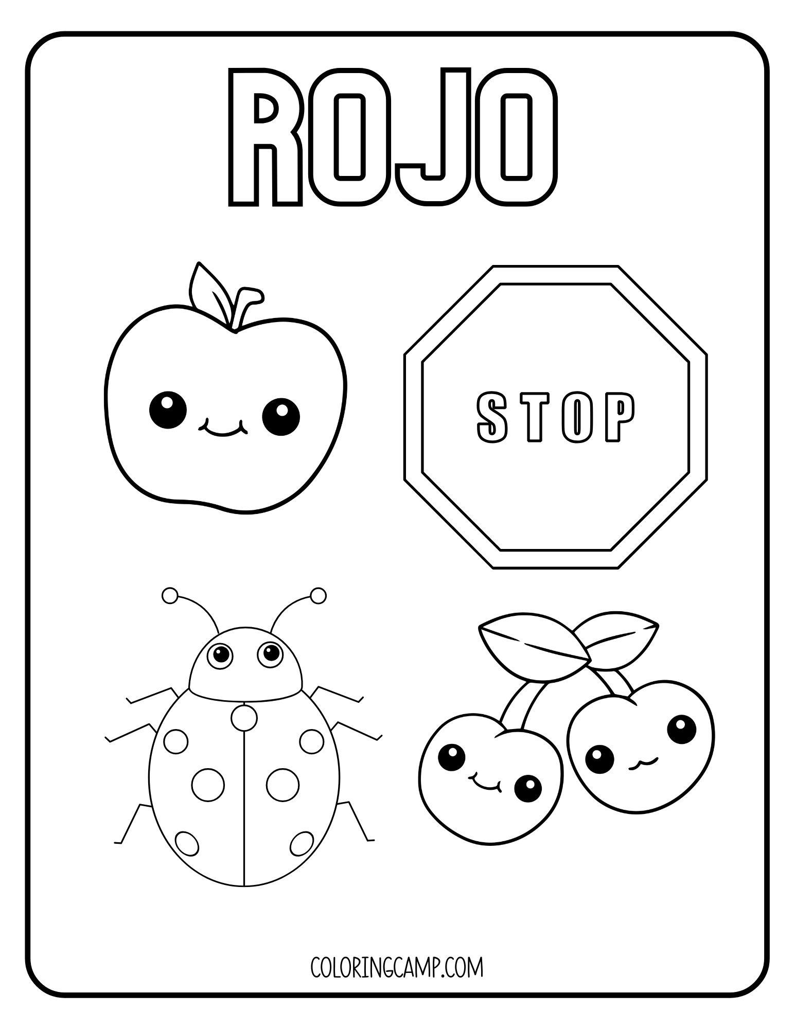 Spanish Colors Coloring Pages | www.coloringcamp.com, image size:1545x2000