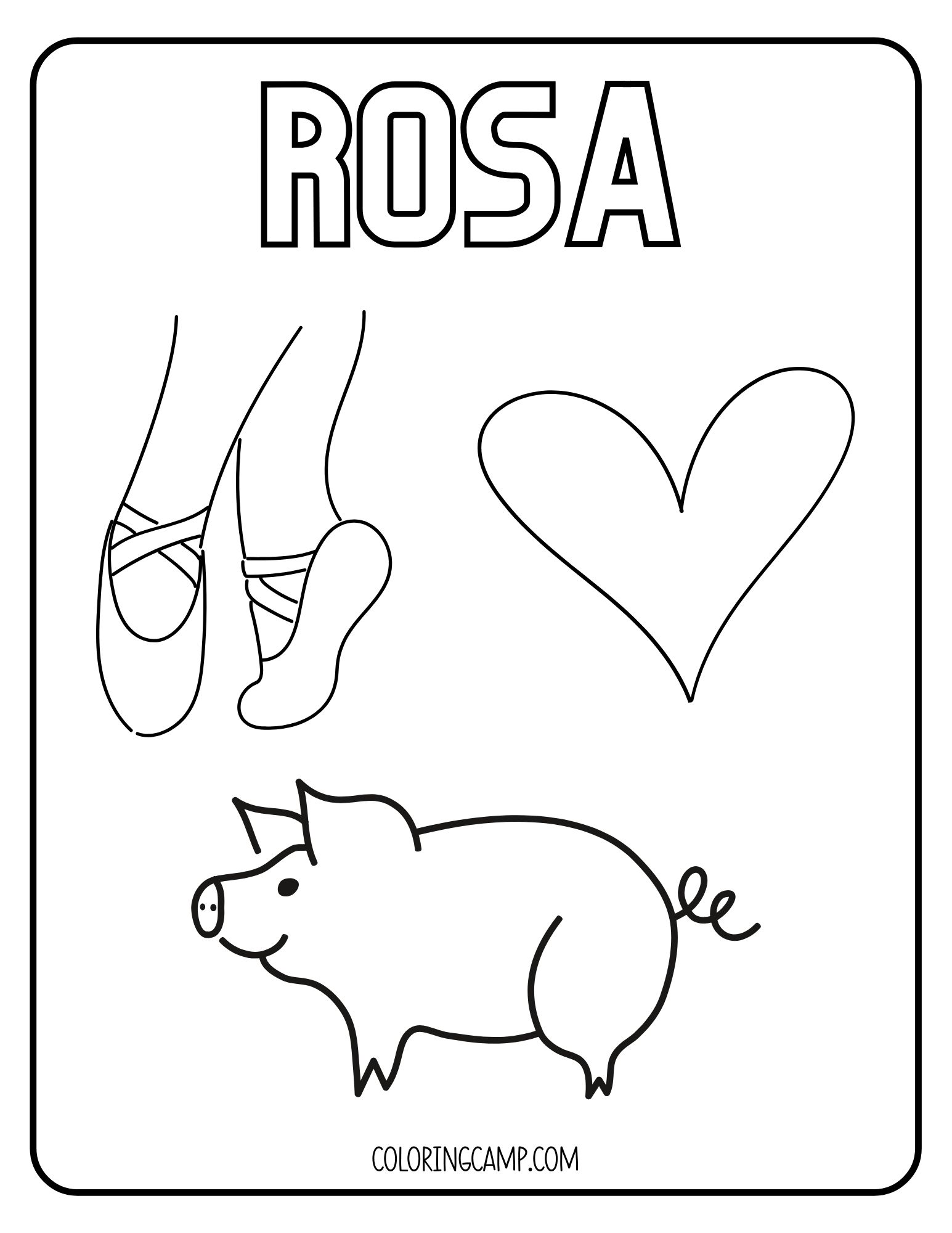 Rosa Spanish Coloring Page from Coloring Camp.