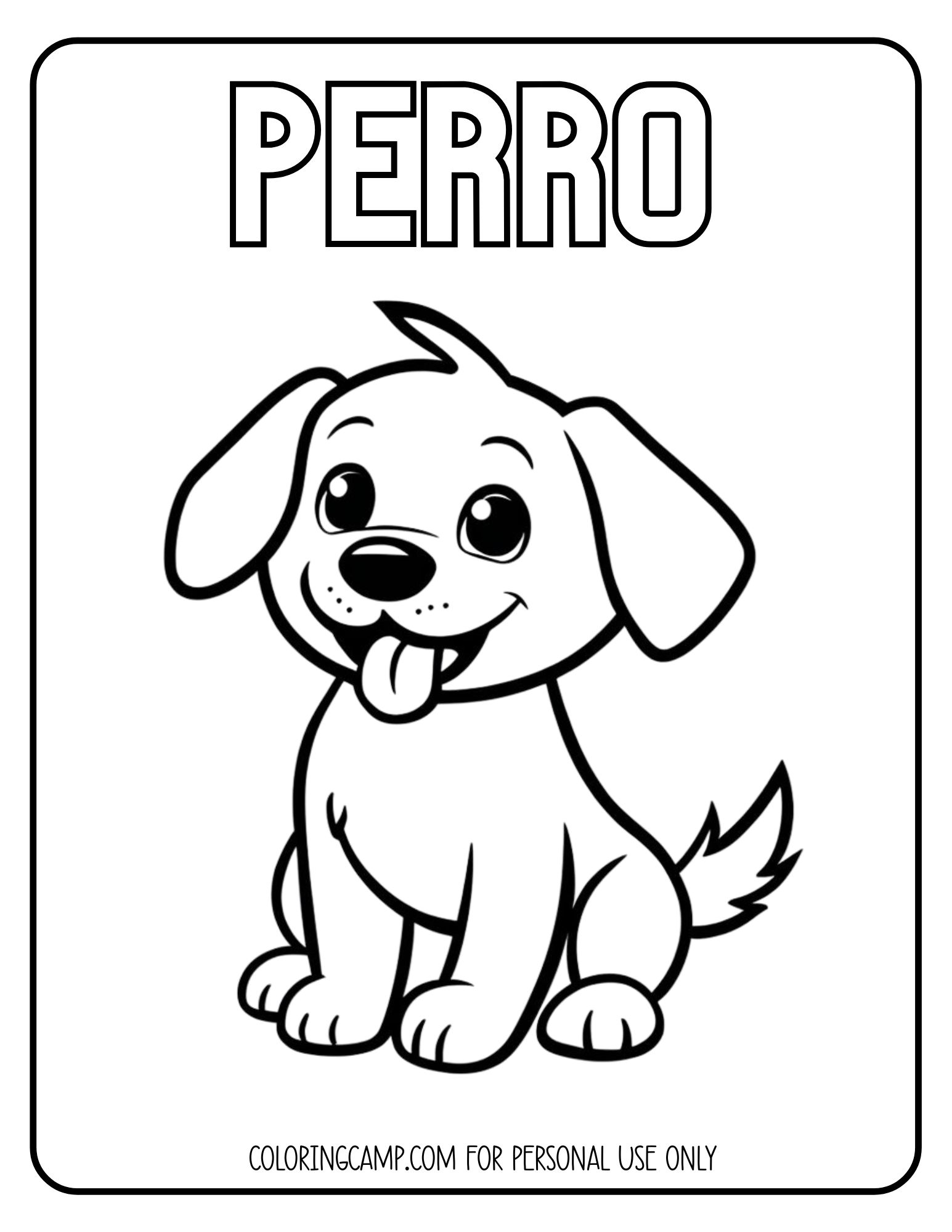 Perro Spanish animal coloring page from Coloring Camp.