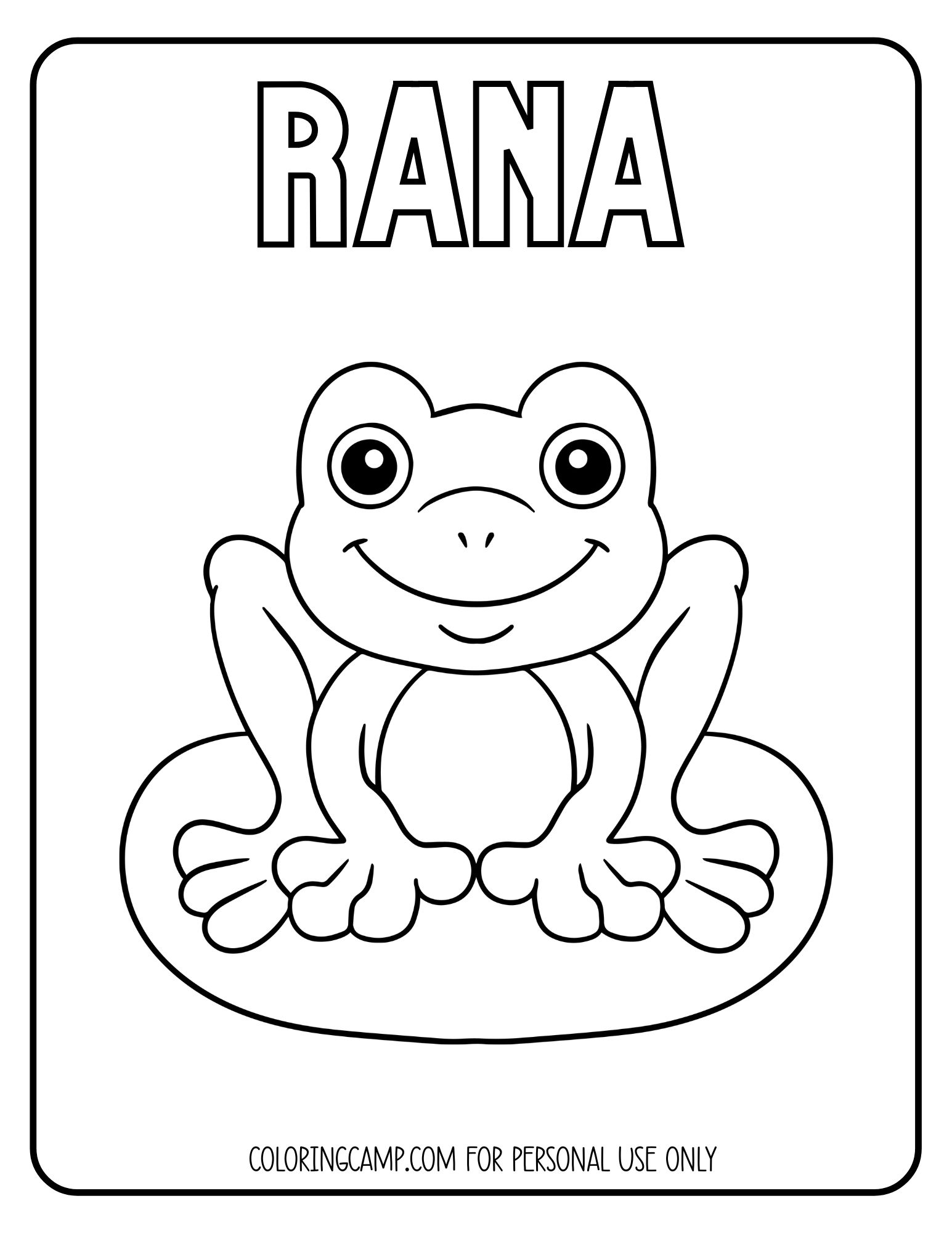 Rana Spanish animal coloring page from Coloring Camp.