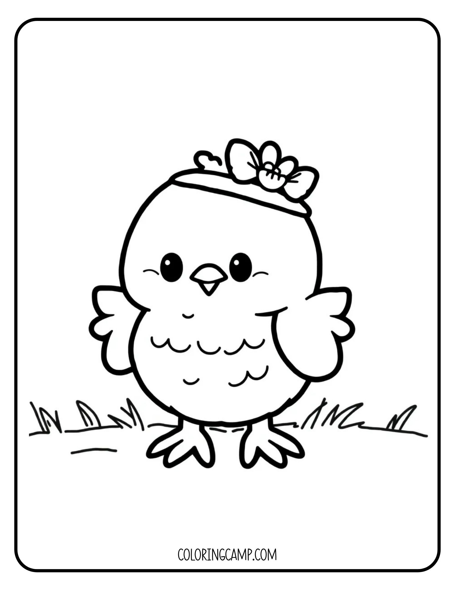 An Easter chick coloring page from Coloring Camp.