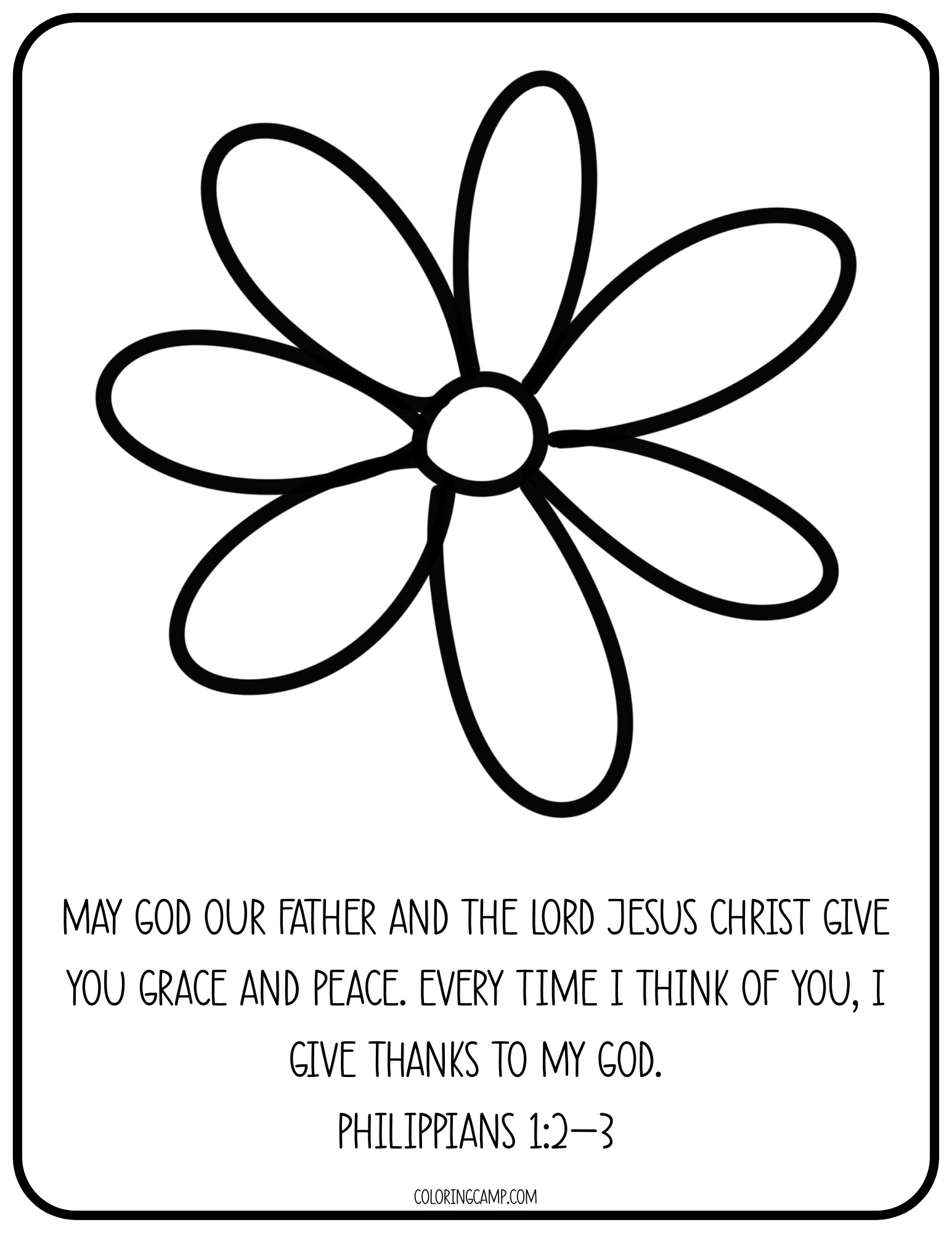 Mother's Day Coloring Page with Bible Verse from Coloring Camp.