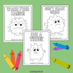 Mock up of Germ Coloring Pages from Coloring Camp.