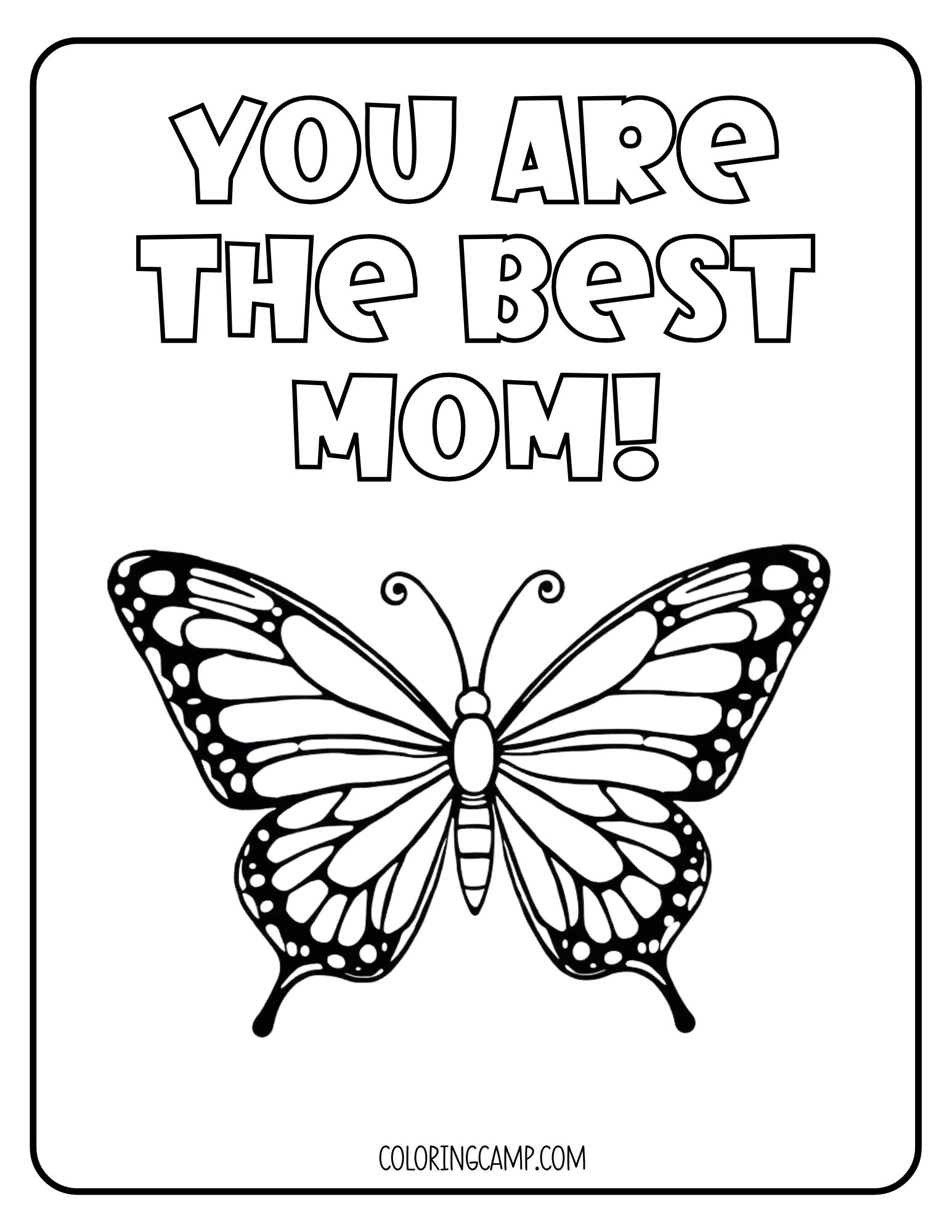 Butterfly Mother's Day coloring page.