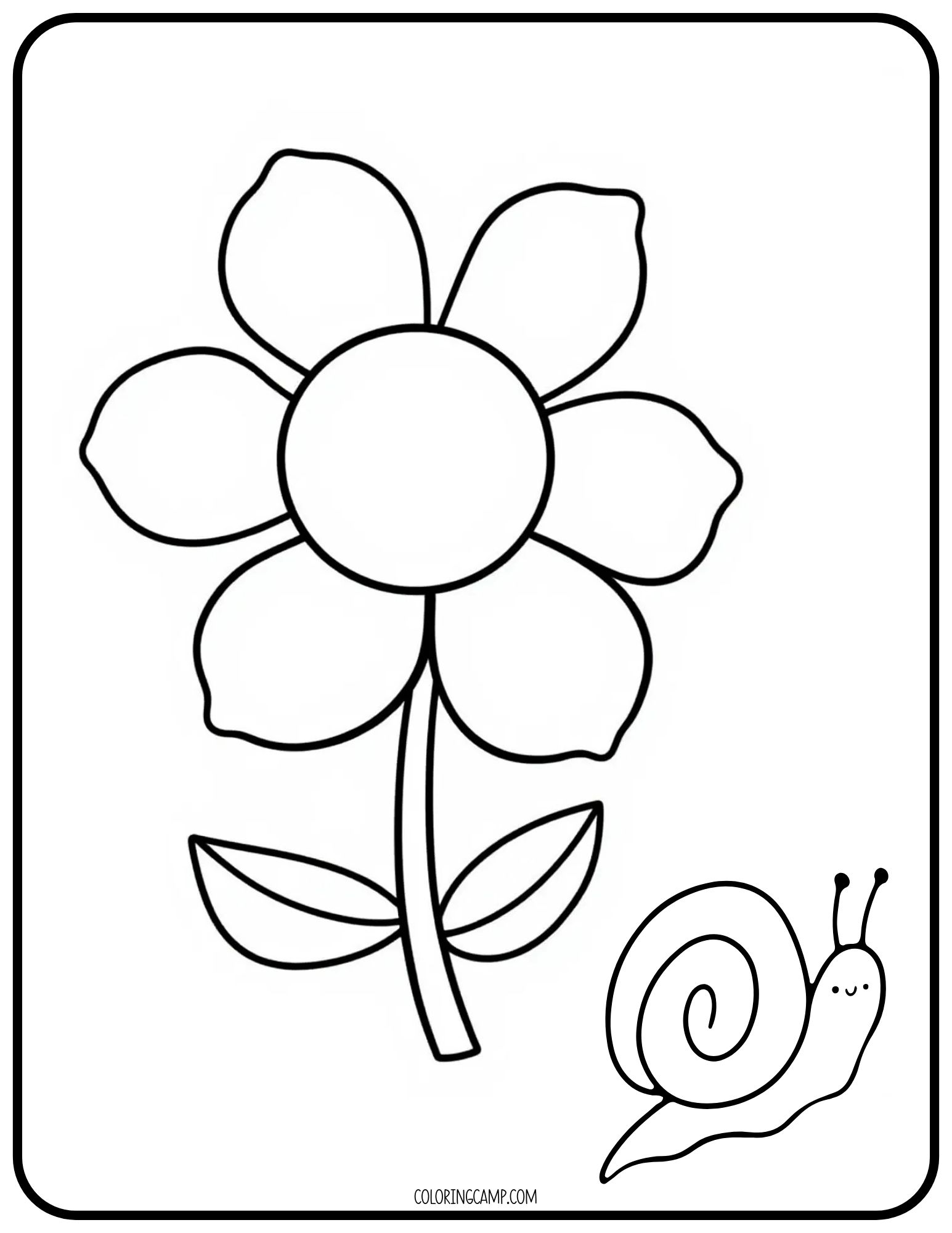 Flower Coloring Page for Toddlers from Coloring Camp.