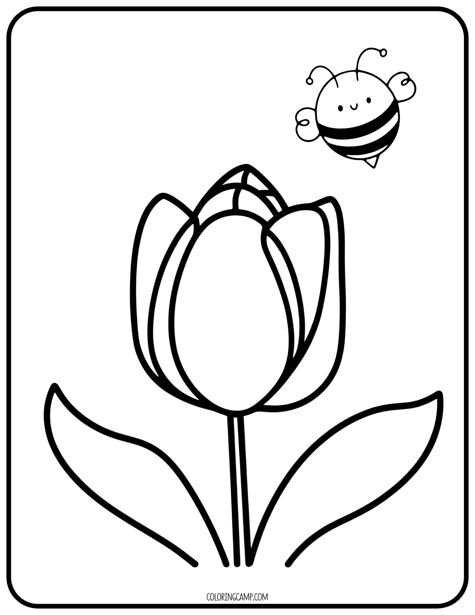 Flower Coloring Page for Toddlers from Coloring Camp.