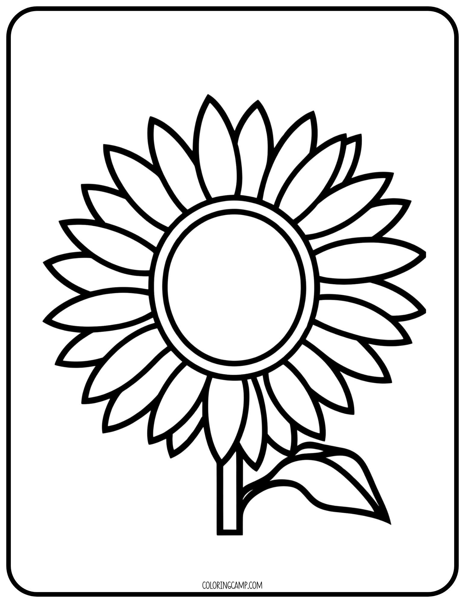 Flower Coloring Page for Toddlers from Coloring Camp.