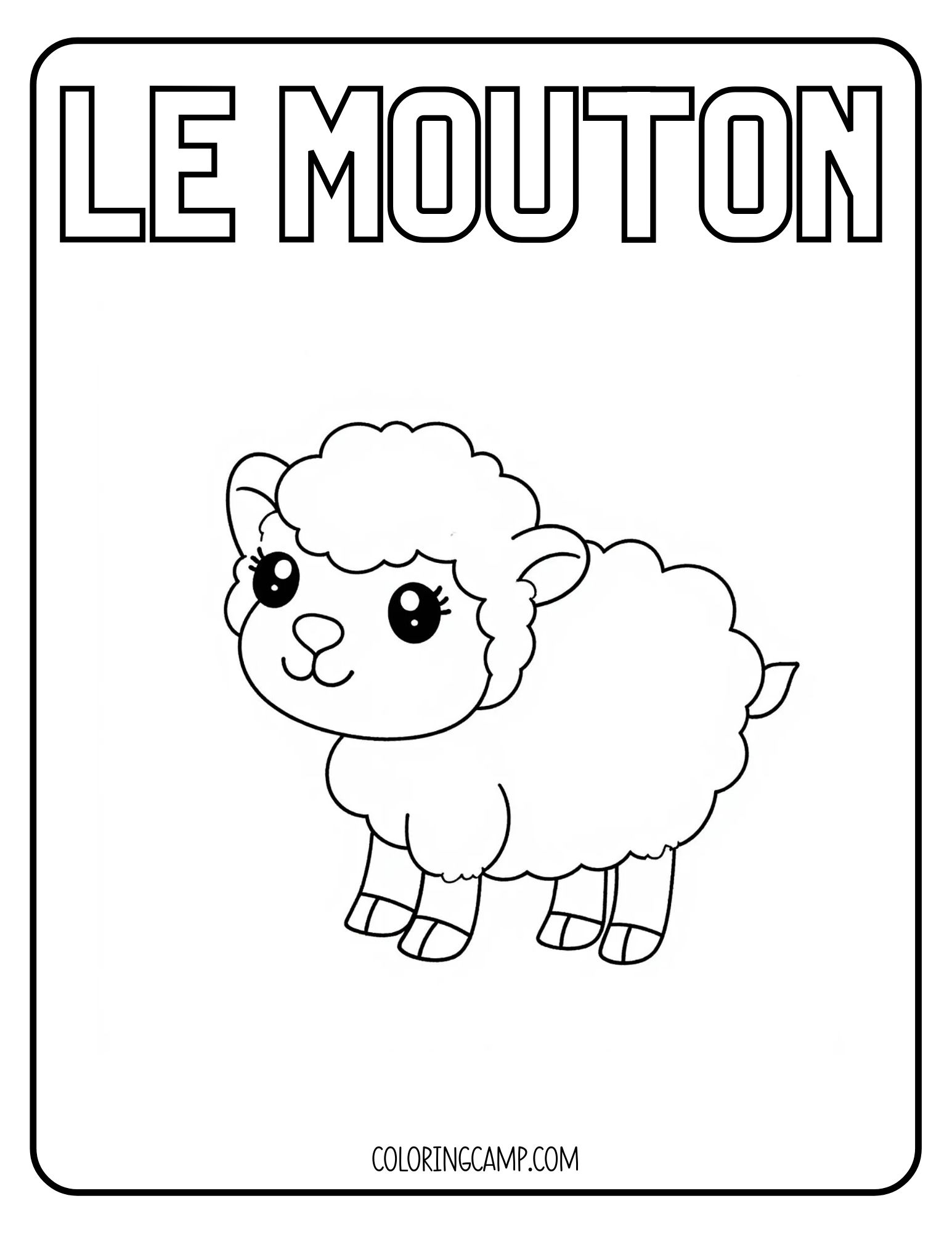 French Coloring Page for Kids from Coloring Camp.