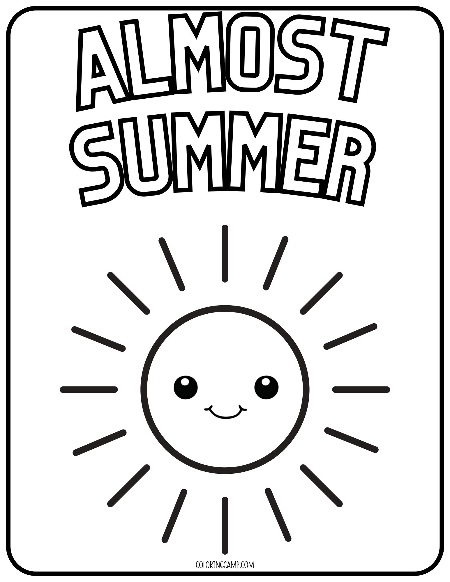 Almost Summer Coloring Page