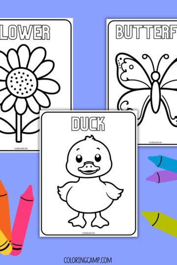 Mock up for toddler coloring pages from Coloring Camp.