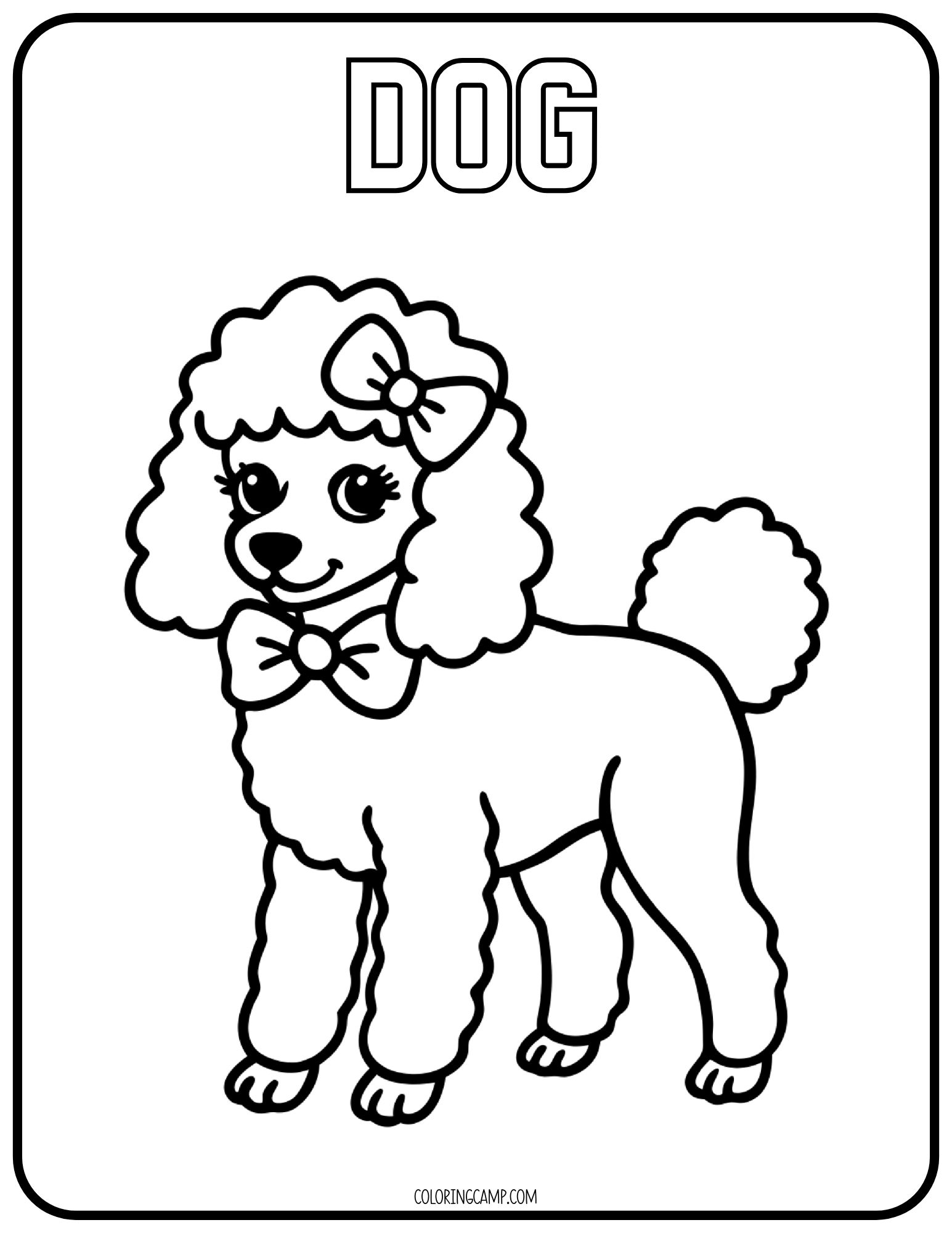 Dog toddler coloring page.