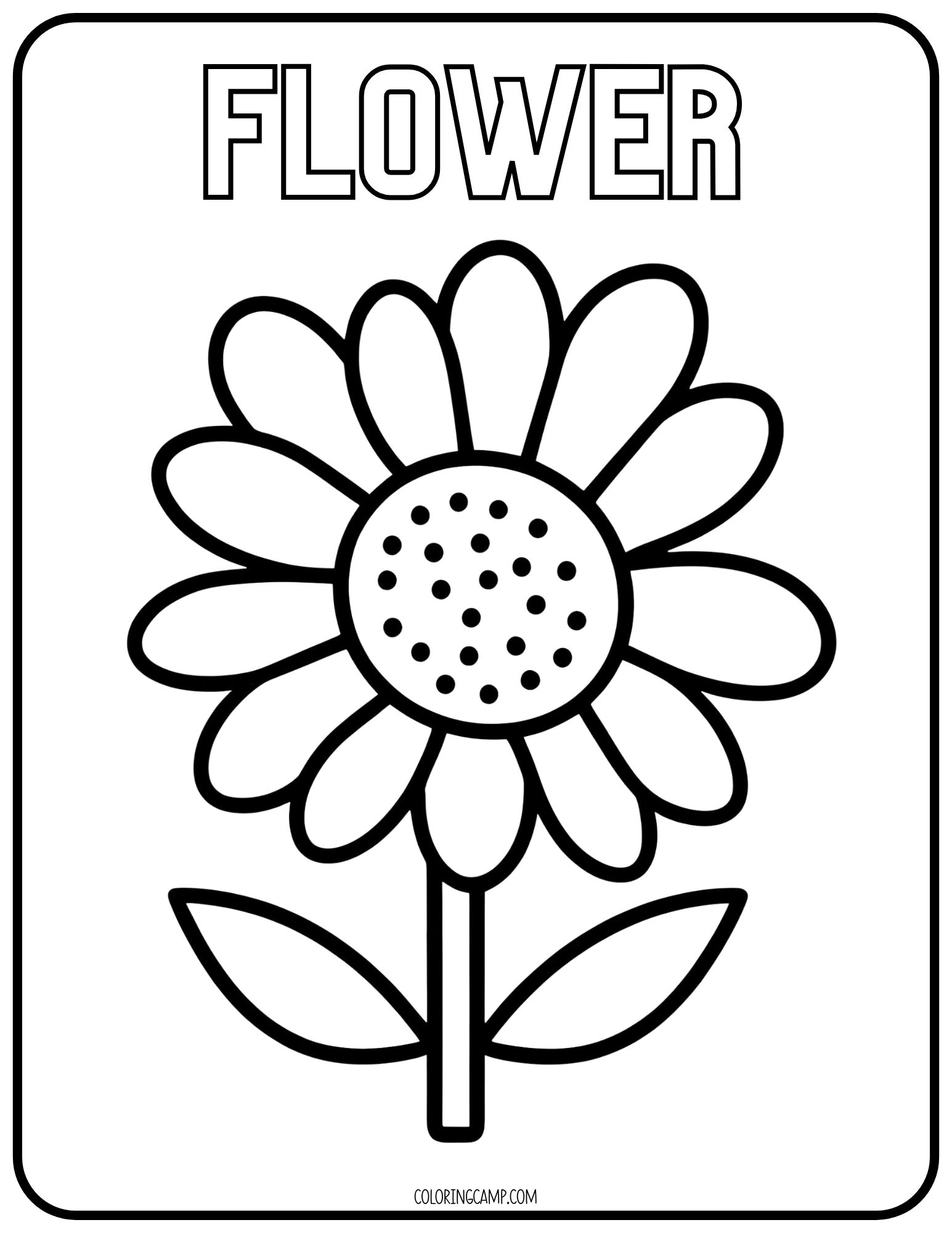 Flower Coloring Page for Toddlers.