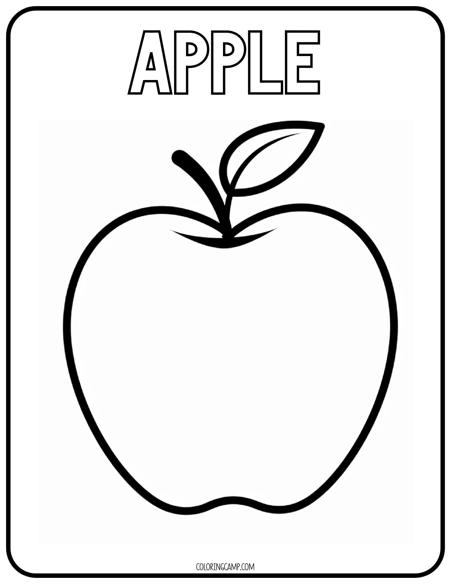 Apple Coloring Page for Toddlers.