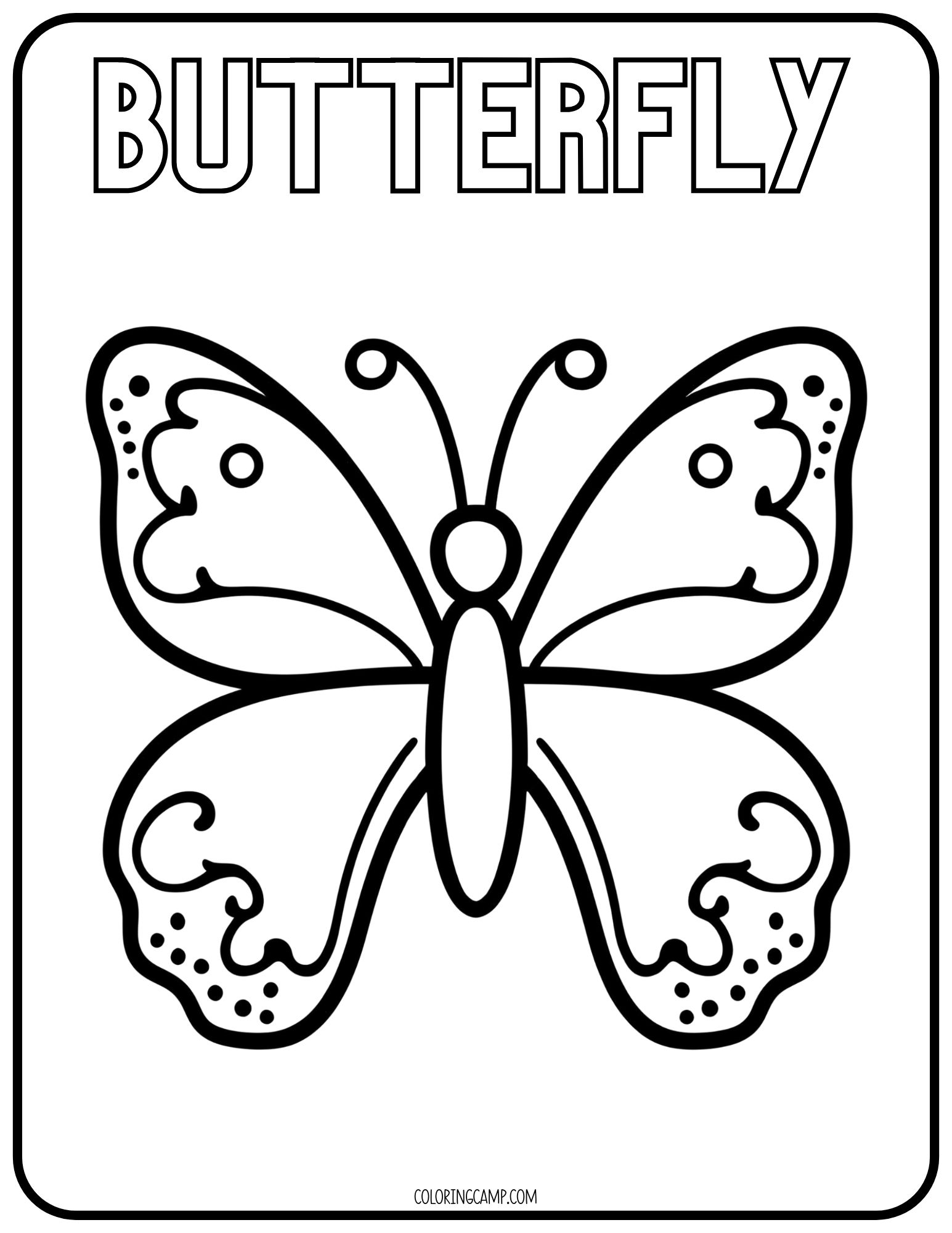 Butterfly Coloring Page for Toddlers.