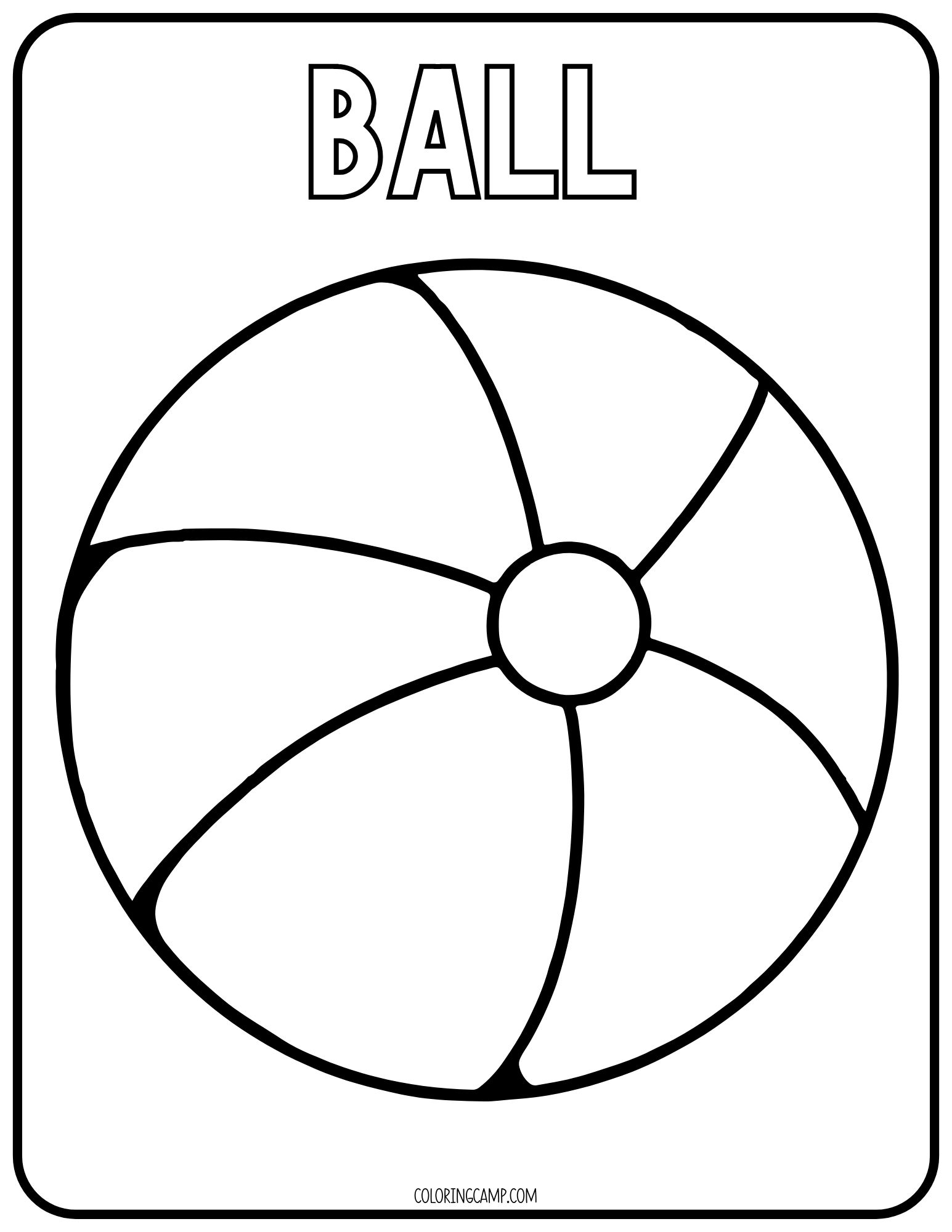 Ball Coloring Page for Toddlers.