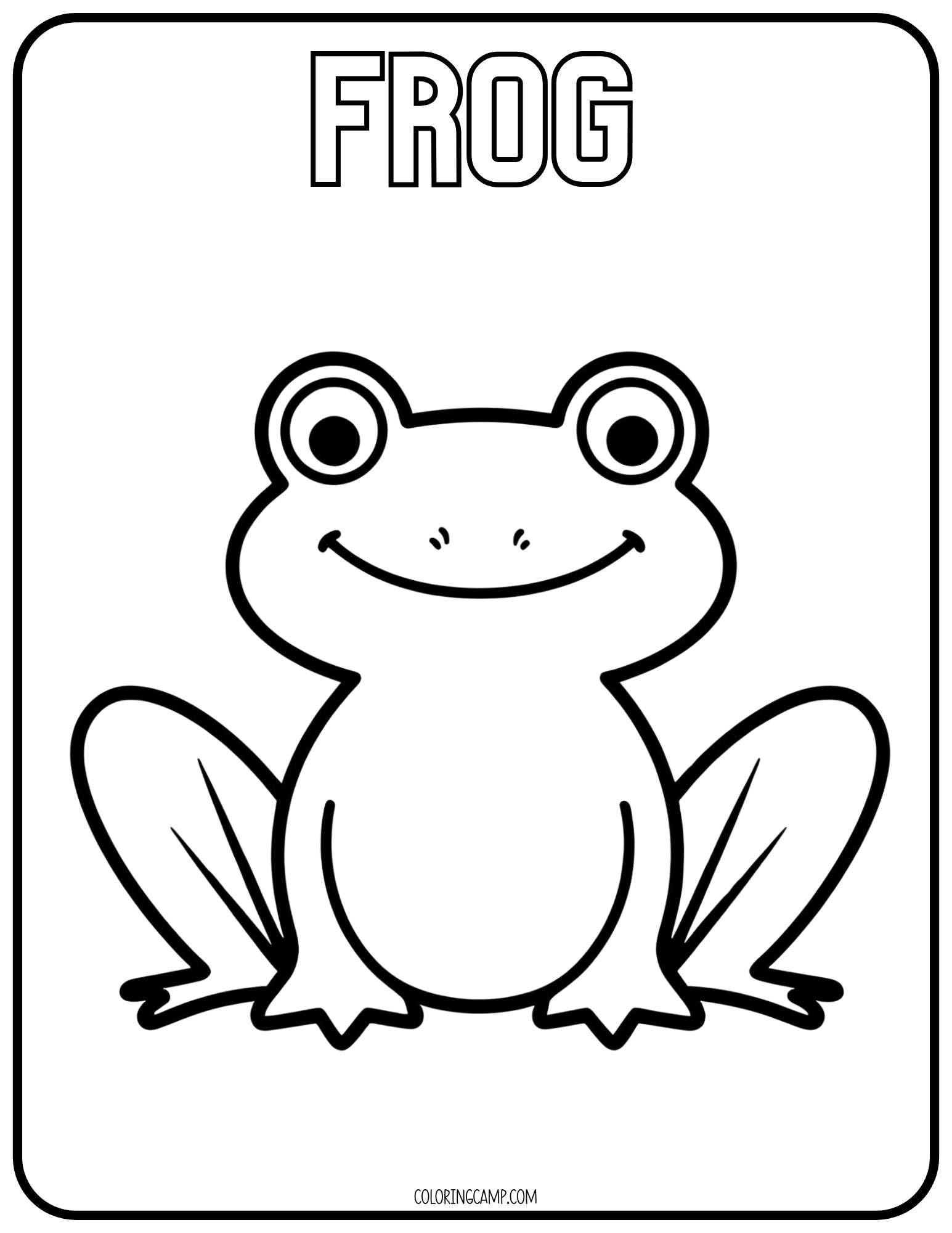 Frog Coloring Page for Toddlers.