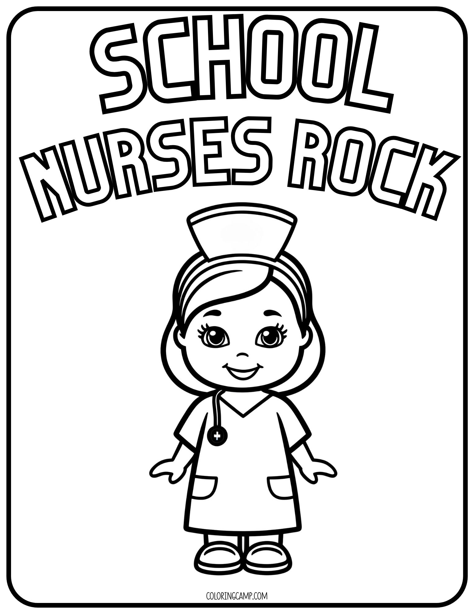 School Nurse Coloring Page.