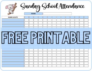 Sunday School Attendance Sheet | www.coloringcamp.com