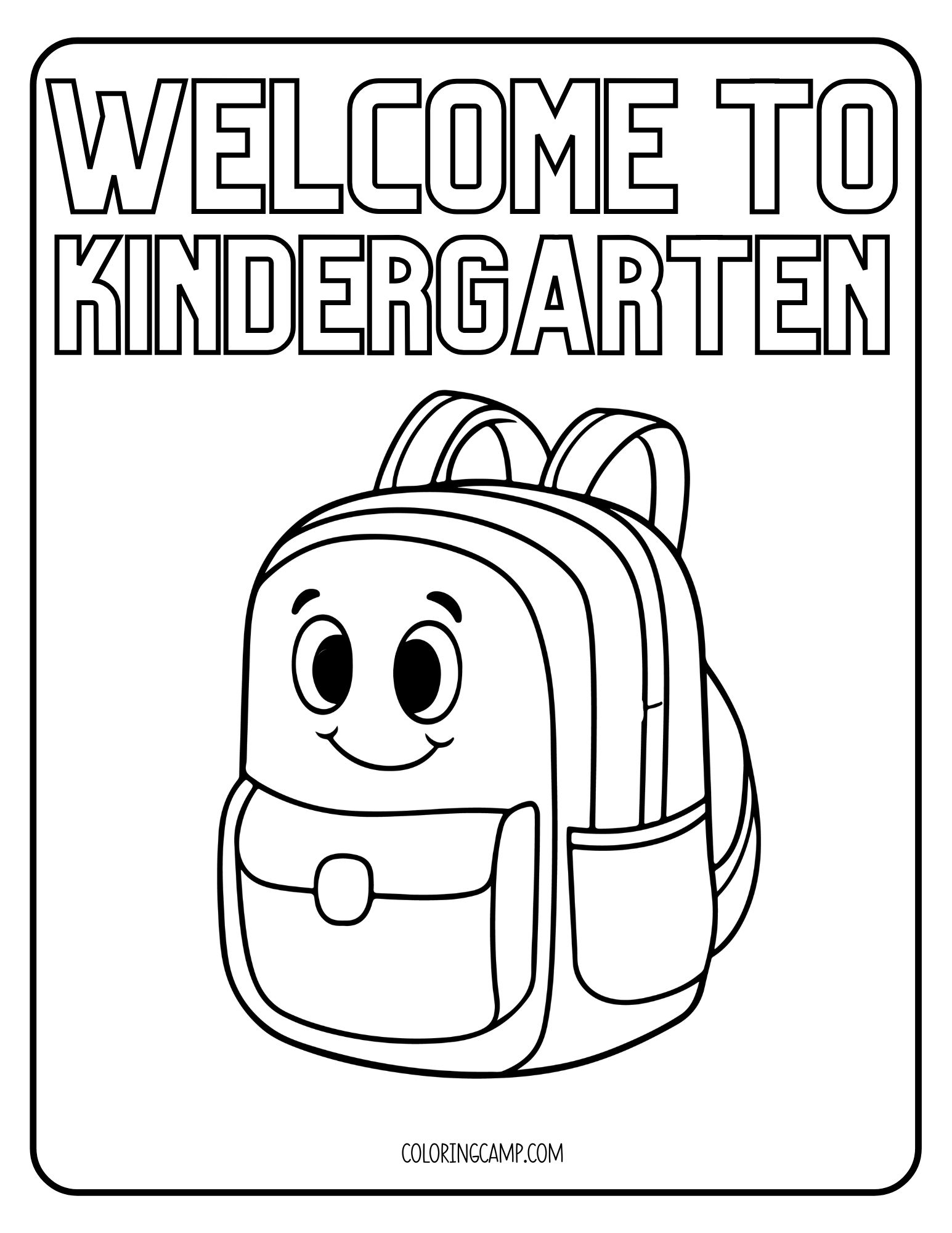 Welcome to Kindergarten coloring page.