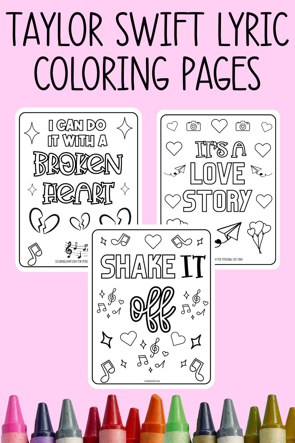 Taylor Swift Lyrics coloring pages.