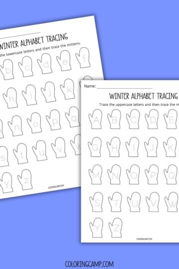 Winter Alphabet Tracing Worksheets Mock Ups.
