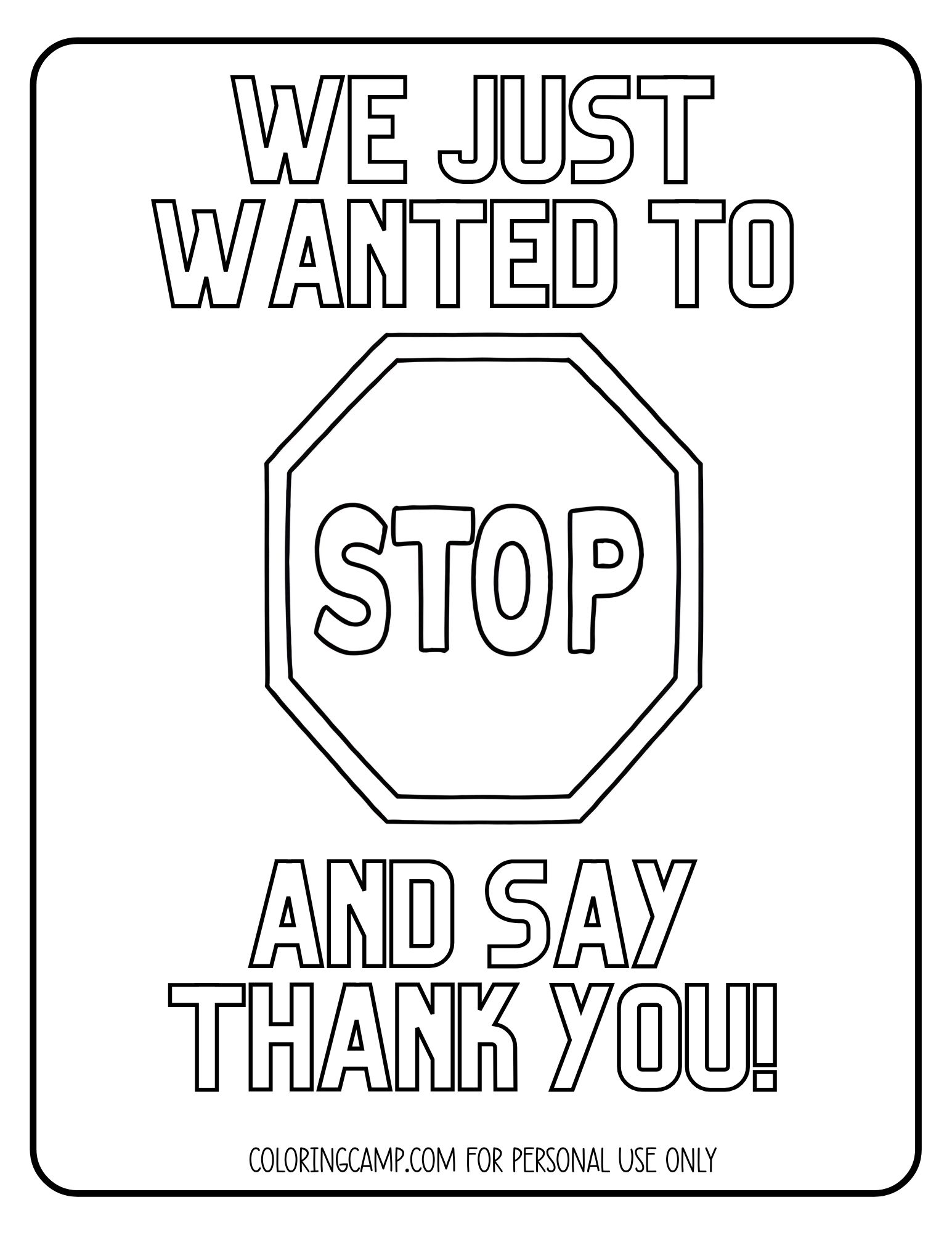 We just wanted to stop and say thank you crossing guard coloring page.