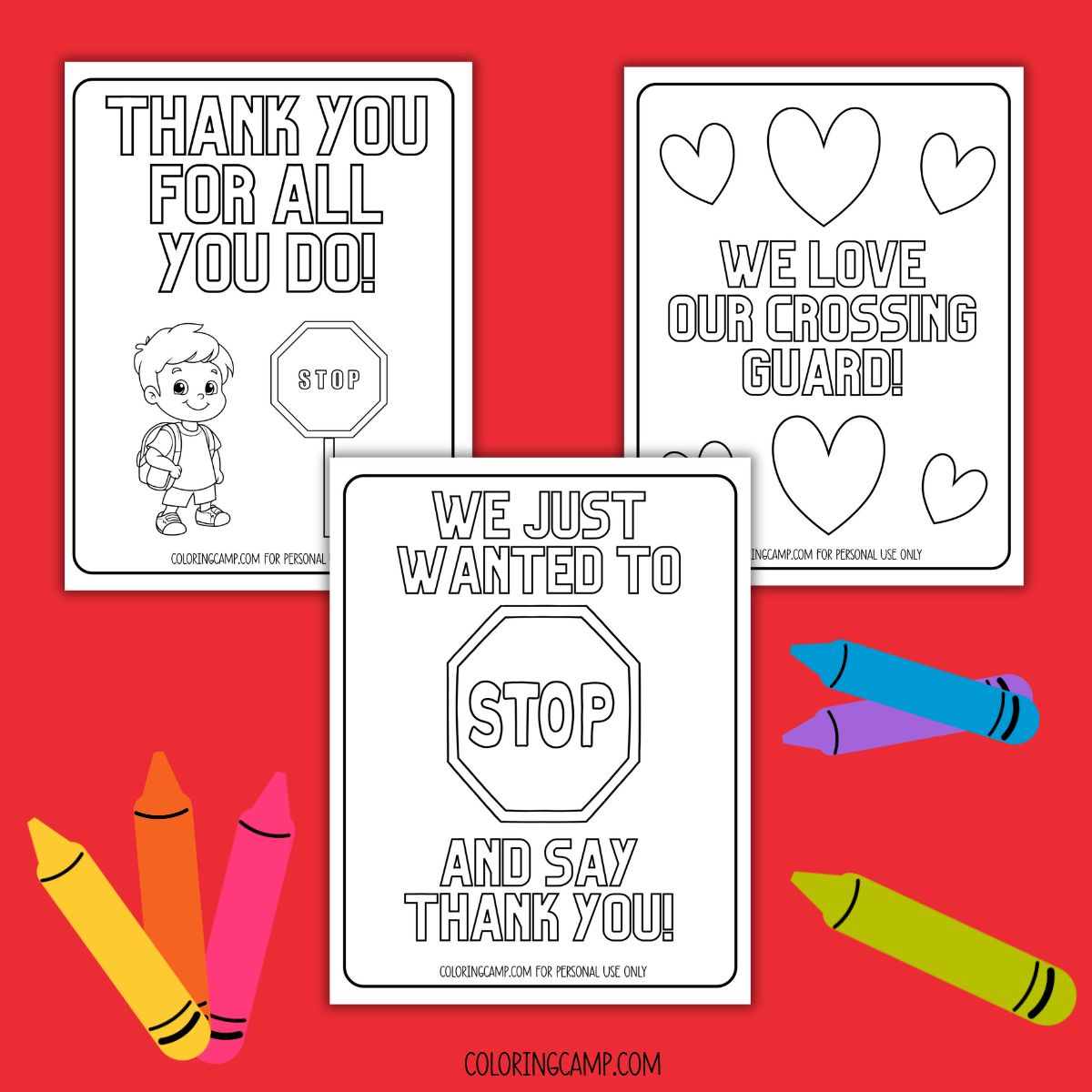 Crossing Guard Appreciation Coloring Page Mock Ups.