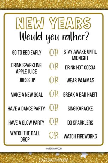 New Years Would You Rather Questions.