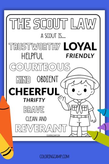 Scout Law Coloring Page (for cub scouts)