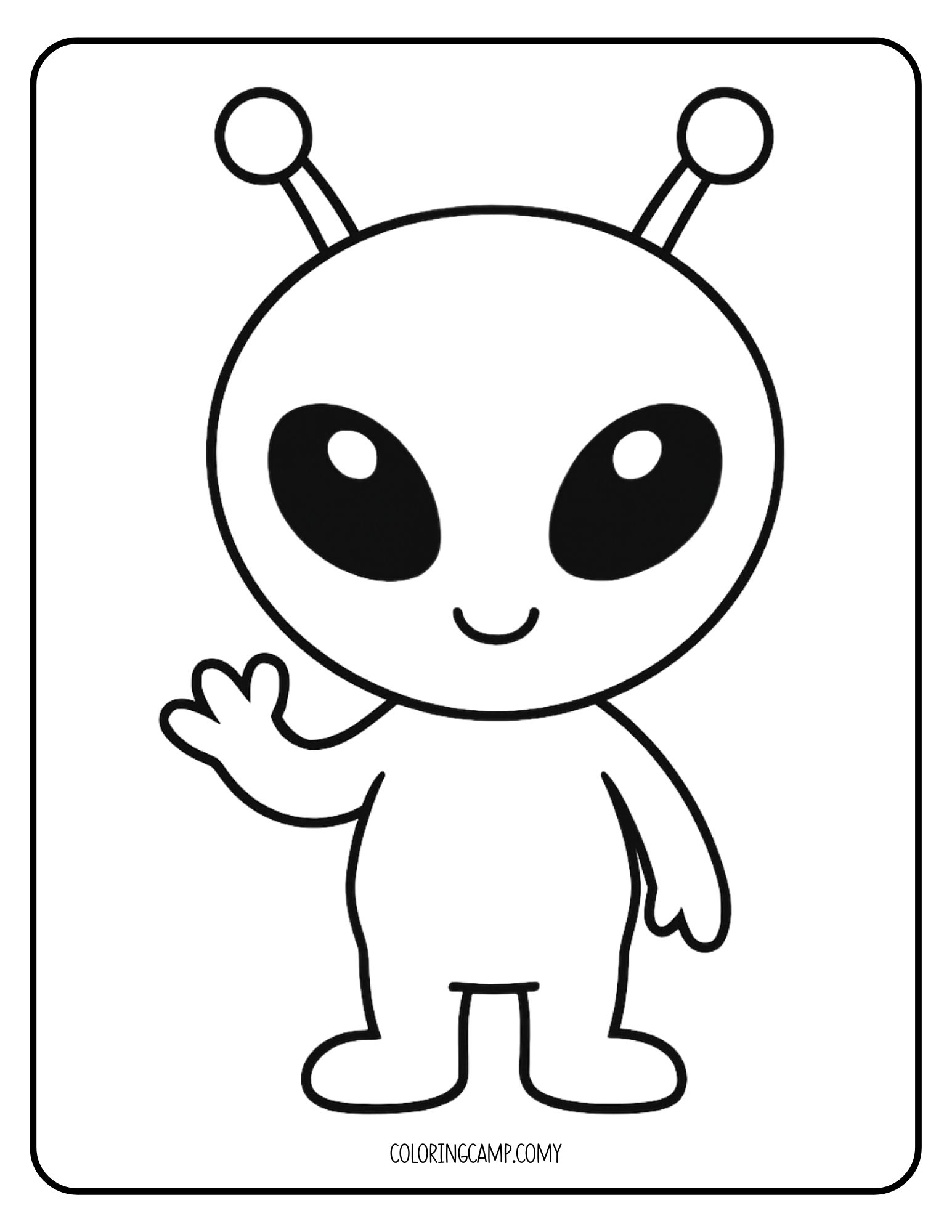 Alien Coloring Page from Coloring Camp.