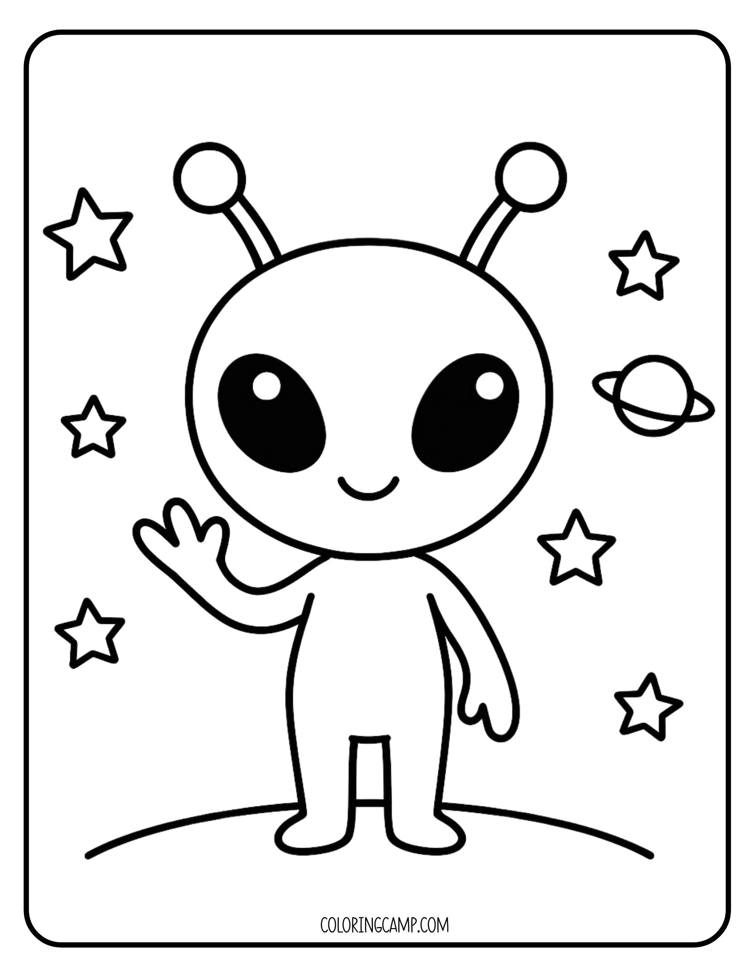 Alien Coloring Page from Coloring Camp.