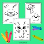 Alien Coloring Pages mock ups.