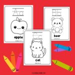 Mock ups of some of the Alphabet Trace and Color Pages.