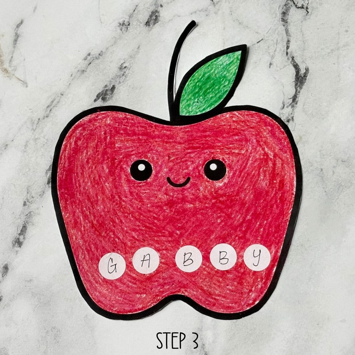 Back to school name craft step 3.