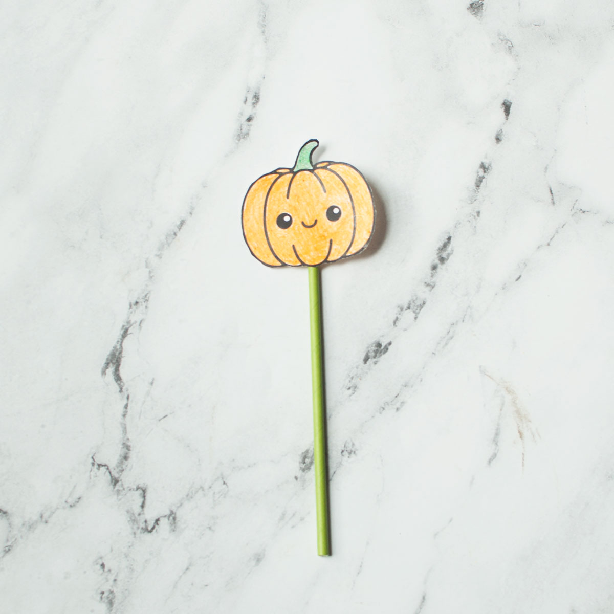 Step two of how to make the fall wand craft.