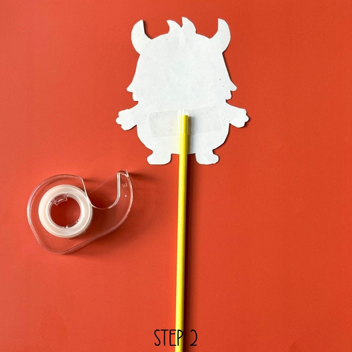 Step 2 of how to make the Halloween wand craft.