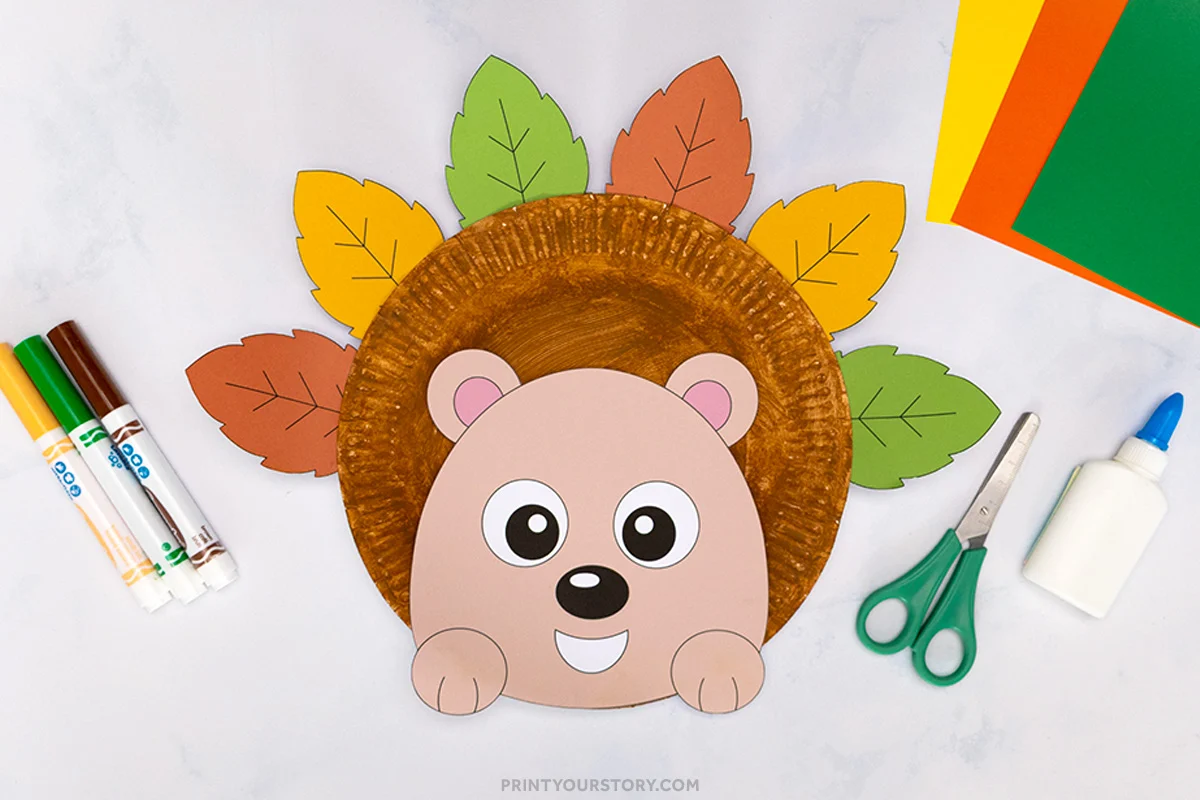 Hedgehog paper plate craft.