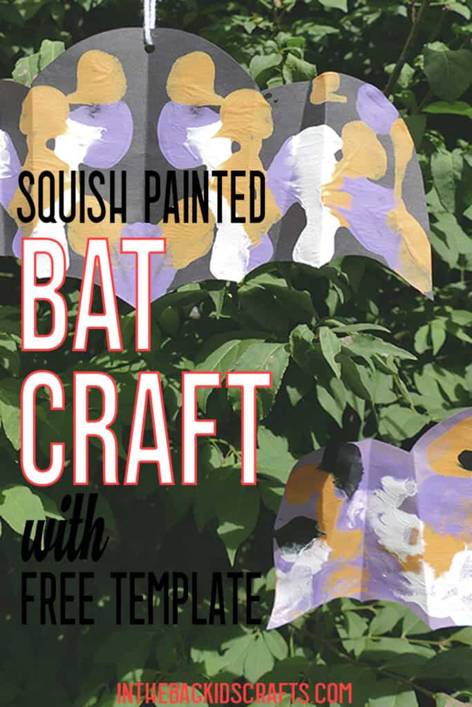 Paper Bat Craft with squished paint.