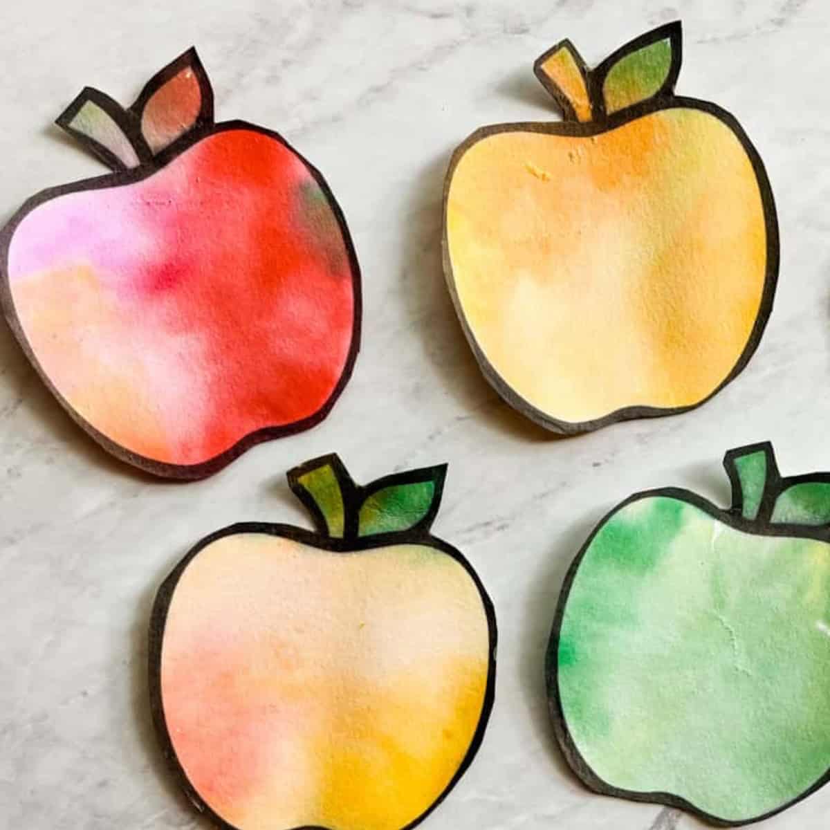 Apple Tissue Paper Craft.